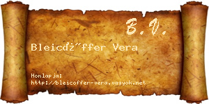 Bleicöffer Vera névjegykártya